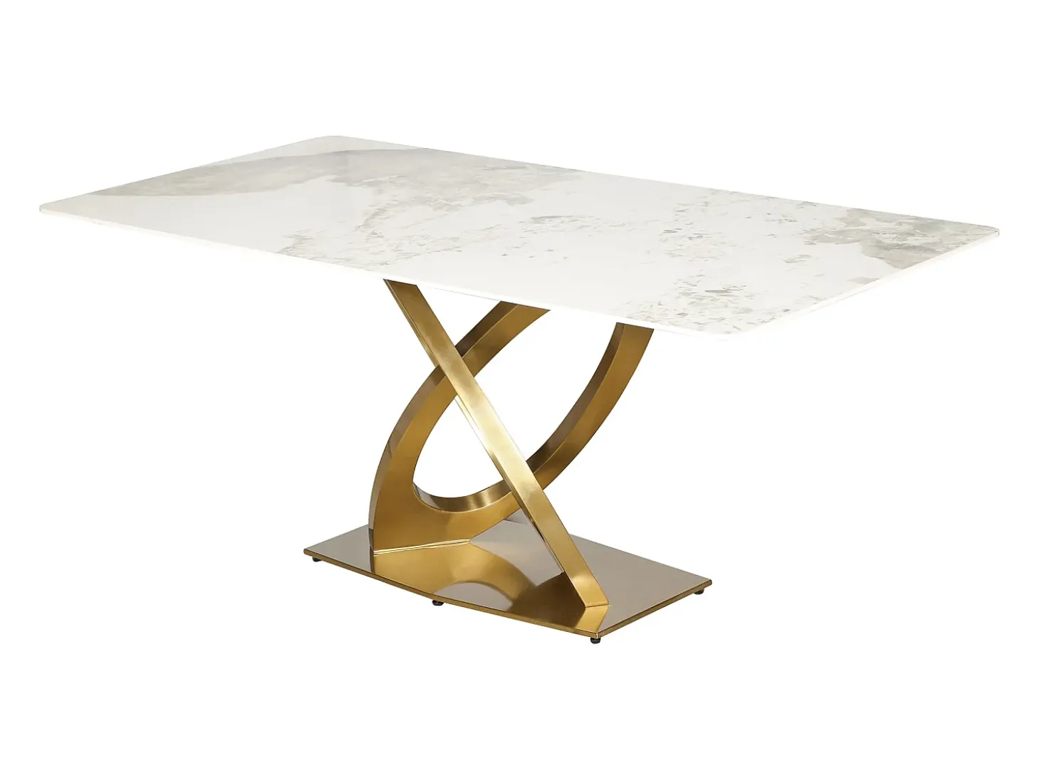 Mesa 180x75x90 cm blanco oro modig m56