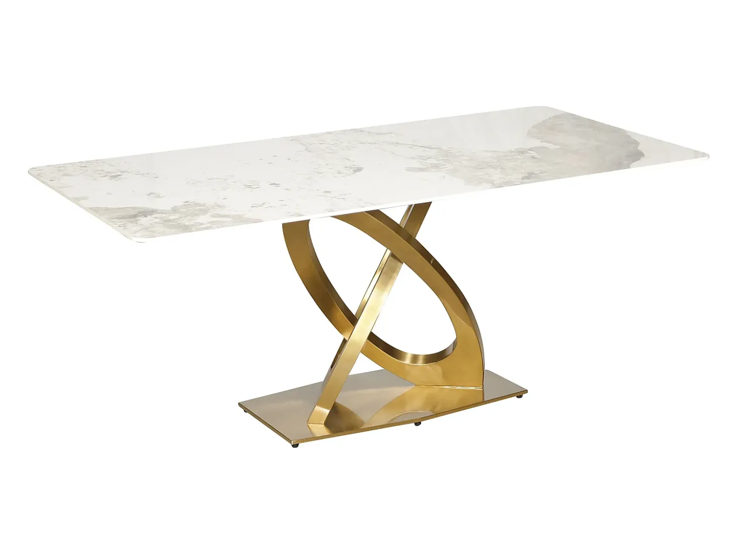 Mesa 180x75x90 cm blanco oro modig m56