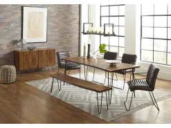 Mesa 99x73x201 cm marrón negro Avola av1781-79