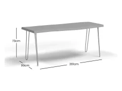 Mesa 99x73x201 cm marrón negro Avola av1781-79