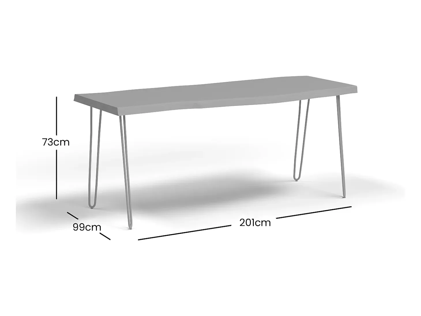 Mesa 99x73x201 cm marrón negro Avola av1781-79