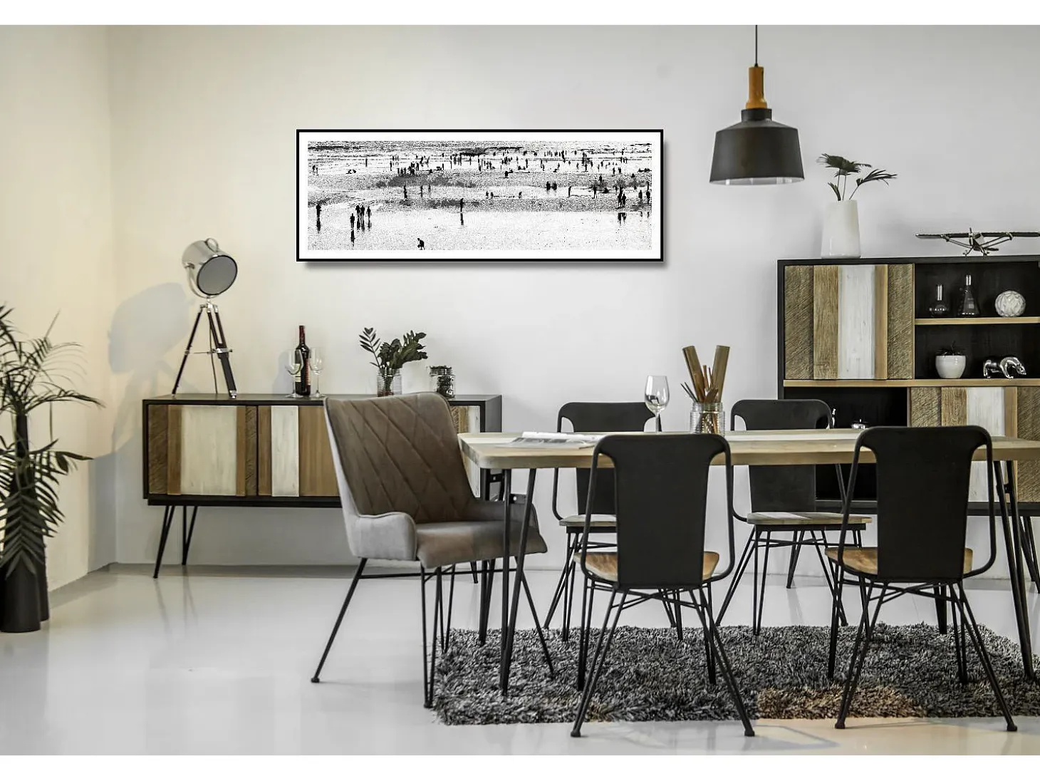 Mesa 180x76x80 cm negra Adesso Adesd05-180
