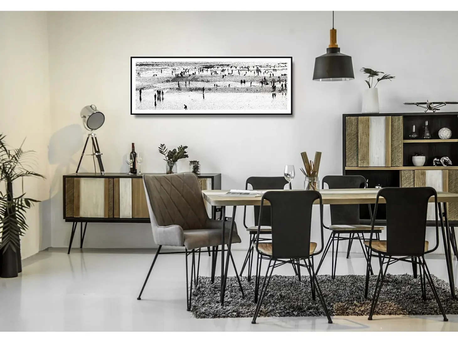 Mesa 180x76x80 cm negra Adesso Adesd05-180