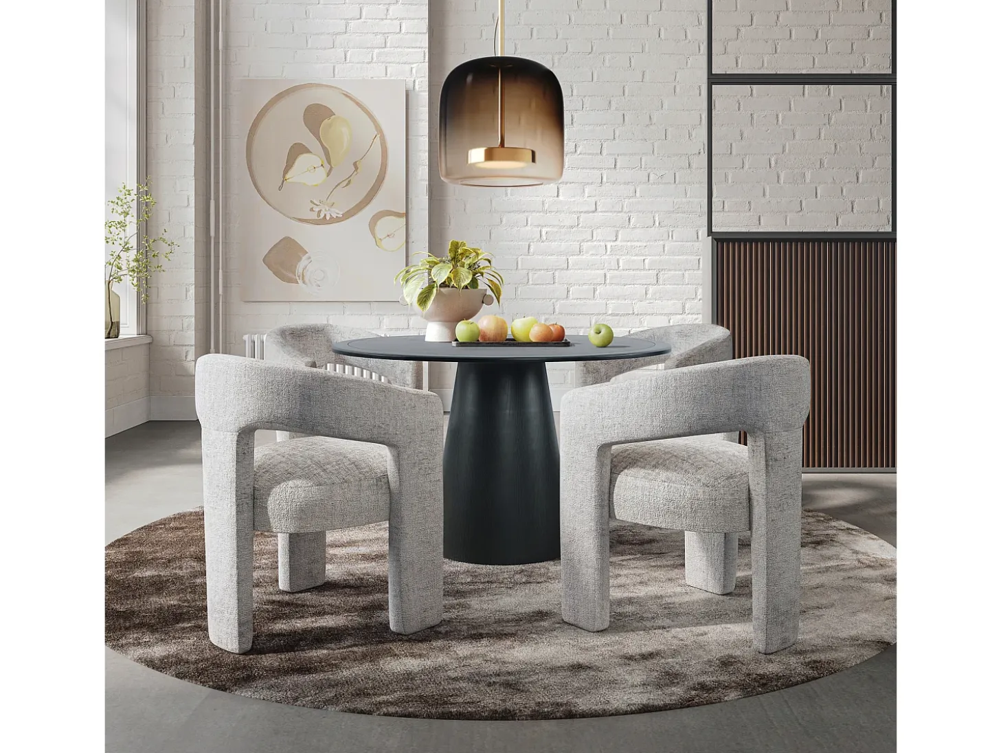 Mesa 127x76x127 cm negra Avola AV2271-50B
