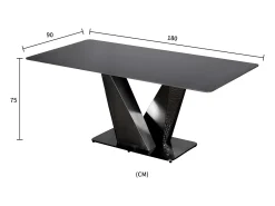 Mesa 180x75x90 cm Negra Modig M30