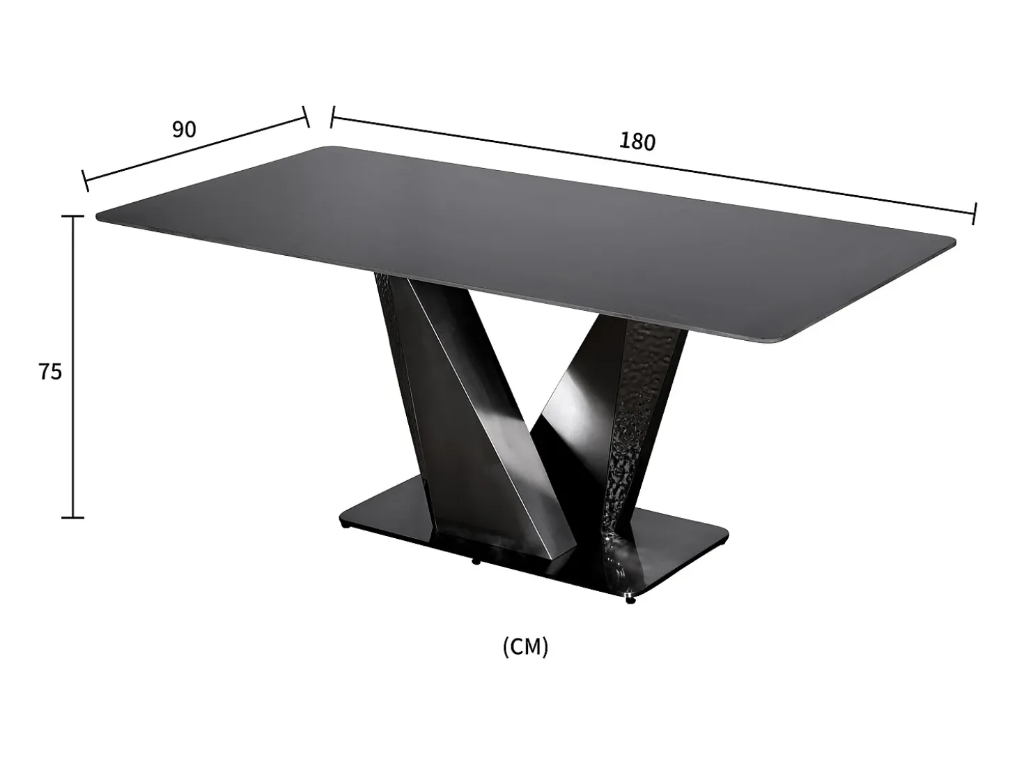 Mesa 180x75x90 cm Negra Modig M30