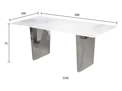 Mesa 200x75x100 cm plata Modig M33