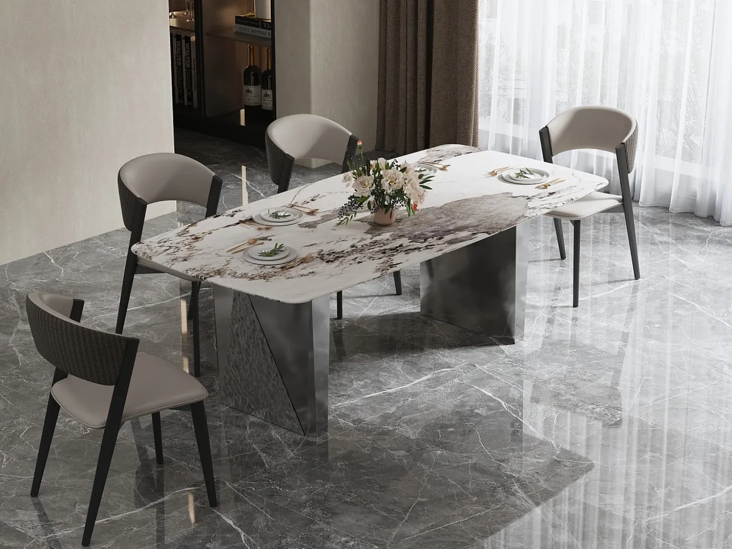 Mesa 200x75x100 cm plata Modig M33