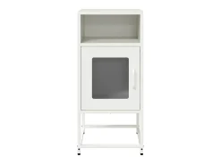 Mesita de noche blanca 36x39x78 cm acero laminado en frío