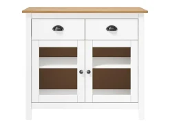 Mesita de noche Hill madera maciza de pino blanco 90x40x80 cm