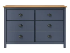 Mesita de noche Hill madera maciza de pino gris 125x40x80 cm