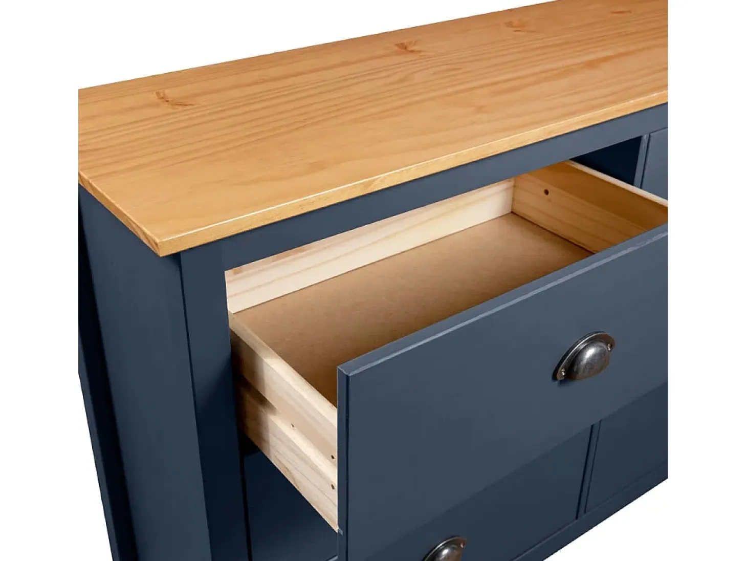 Mesita de noche Hill madera maciza de pino gris 125x40x80 cm