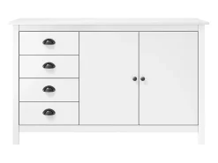 Mesita de noche Hill madera maciza de pino blanco 130x40x80 cm