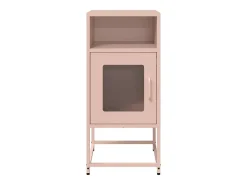 Mesita de noche rosa 36x39x78 cm acero laminado en frío