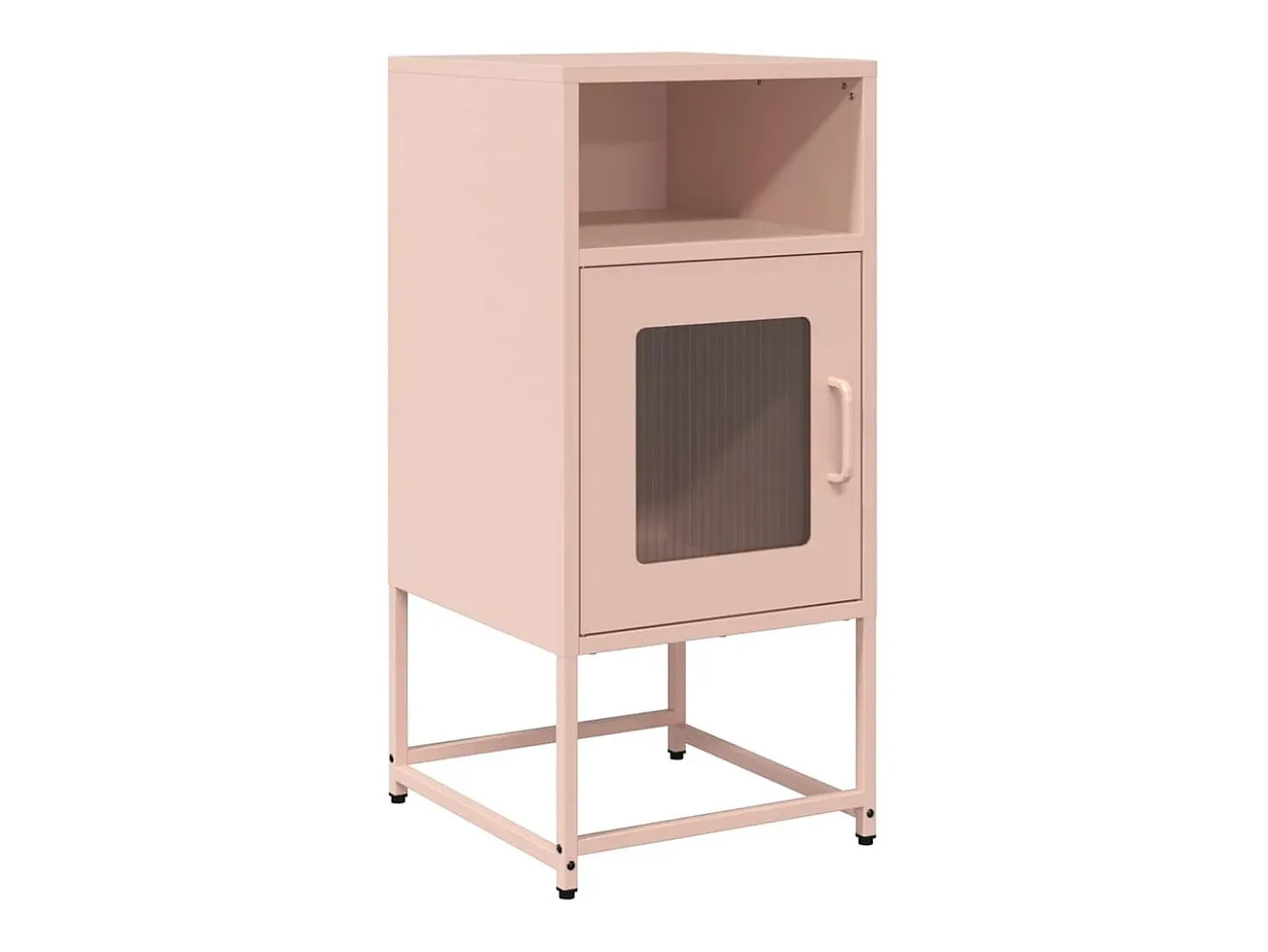 Mesita de noche rosa 36x39x78 cm acero laminado en frío