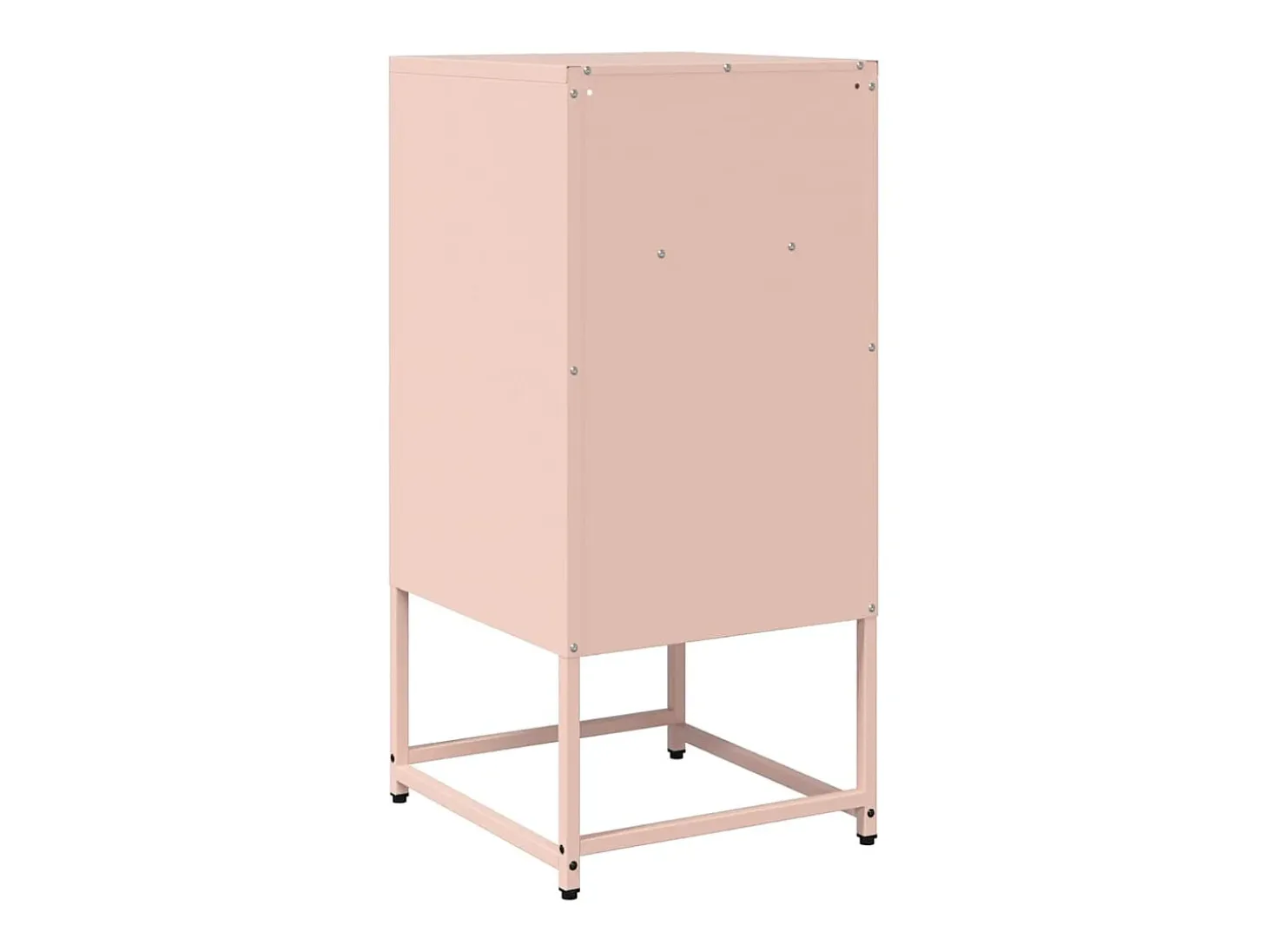 Mesita de noche rosa 36x39x78 cm acero laminado en frío