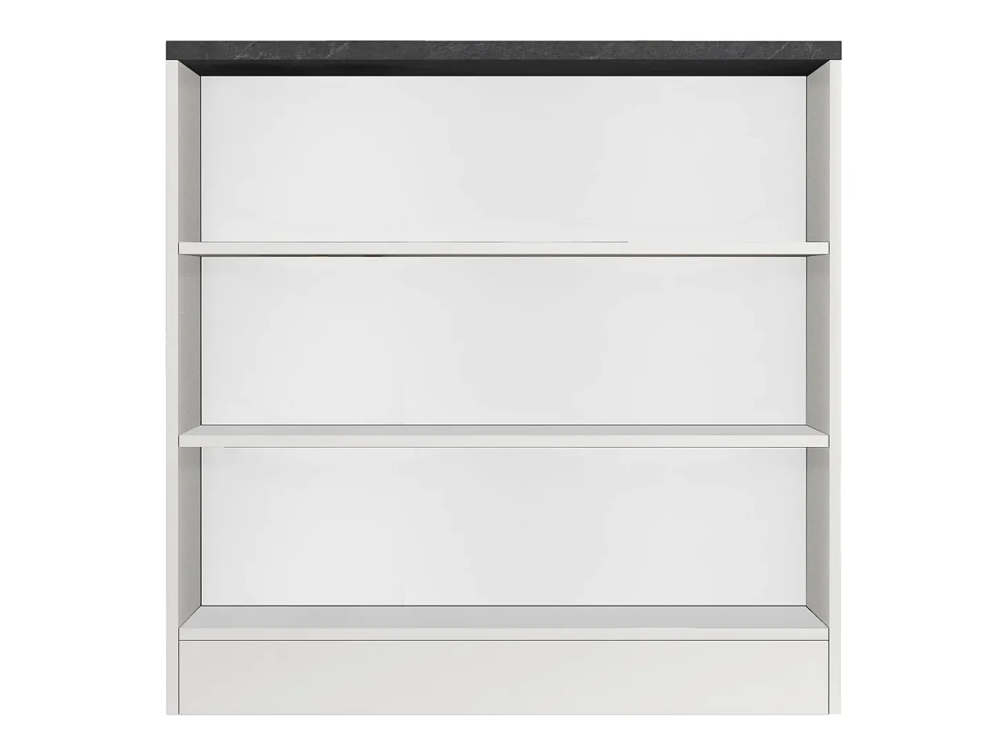 Meuble estantería de cocina Sole con 3 estantes blanco brillo y report 90x90x25 cm