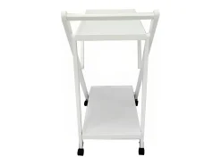Meyvaser - Camarera Plegable con Ruedas, Carro de servicio 65x40x85cm Color Blanco