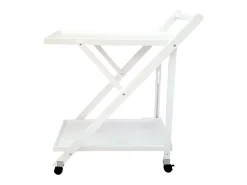 Meyvaser - Camarera Plegable con Ruedas, Carro de servicio 65x40x85cm Color Blanco