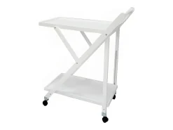 Meyvaser - Camarera Plegable con Ruedas, Carro de servicio 65x40x85cm Color Blanco