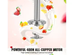 Mezclador de Helado SucceBuy 400 W, Mezclador, Máquina de Remover, Control de Velocidad Continuo, Acero Inoxidable 304, 3 Tazas de Mano
