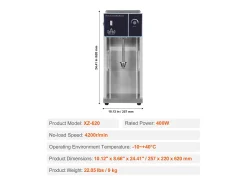 Mezclador de Helado SucceBuy 400 W, Mezclador, Máquina de Remover, Control de Velocidad Continuo, Acero Inoxidable 304, 3 Tazas de Mano