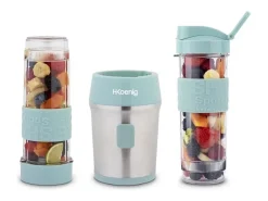 Mini batidora 300W - 570ml - Azul pastel - Incluye 2 botellas de agua