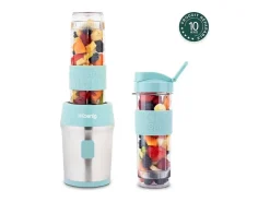 Mini batidora 300W - 570ml - Azul pastel - Incluye 2 botellas de agua