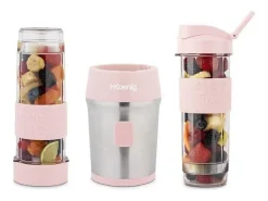 Mini batidora 300W - 570ml - Rosa pastel - Incluye 2 bolsas de viaje sin BPA