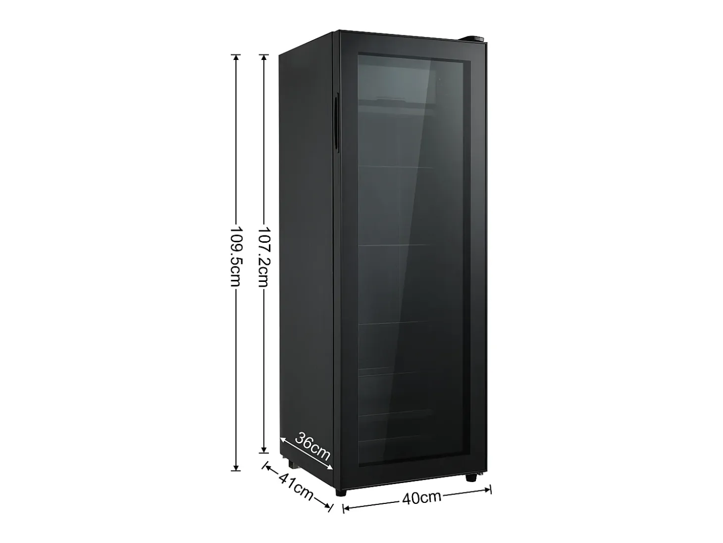 Mini refrigerador de 128 L, congelador de 8 L + refrigerador de 120 L, 7 niveles de temperatura, LED, R600a, acero inoxidable, negro (40 x 43,5 x 110 cm)