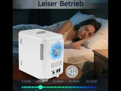 Mini refrigerador NETTLIFE de 6 litros: refrigerador pequeño silencioso de 12 V y 230 V con espejo e iluminación LED.