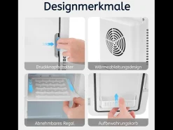 Mini refrigerador NETTLIFE de 6 litros: refrigerador pequeño silencioso de 12 V y 230 V con espejo e iluminación LED.