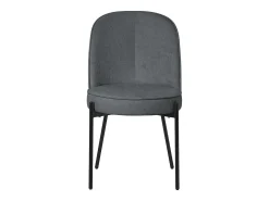 ML-Design 6 Sillas de comedor redondas antracita poliéster tapizado con patas de metal asiento acolchado con respaldo diseño atemporal ergonómico
