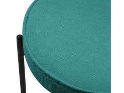 ML-Design 4 Sillas de comedor redondas azul petrol poliéster tapizado con patas de metal asiento acolchado con respaldo diseño atemporal ergonómico