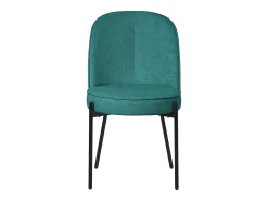 ML-Design 4 Sillas de comedor redondas azul petrol poliéster tapizado con patas de metal asiento acolchado con respaldo diseño atemporal ergonómico