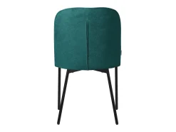 ML-Design 4 Sillas de comedor redondas azul petrol poliéster tapizado con patas de metal asiento acolchado con respaldo diseño atemporal ergonómico