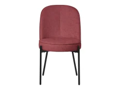 ML-Design 2 Sillas de comedor redondas rojas poliéster tapizado con patas de metal asiento acolchado con respaldo diseño atemporal mueble ergonómico