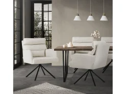 ML-Design Juego de 2 sillas de comedor beige, Posición giratoria