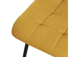 ML-Design Silla de comedor amarillo mostaza (juego de 2), Silla de salón con tapicería de tela
