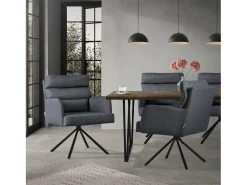 ML-Design Silla de Comedor Antracita, Posición Coche Giratoria