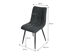 ML-Design Silla de comedor set de 2 piezas Antracita, Silla de salón con tapicería de tela