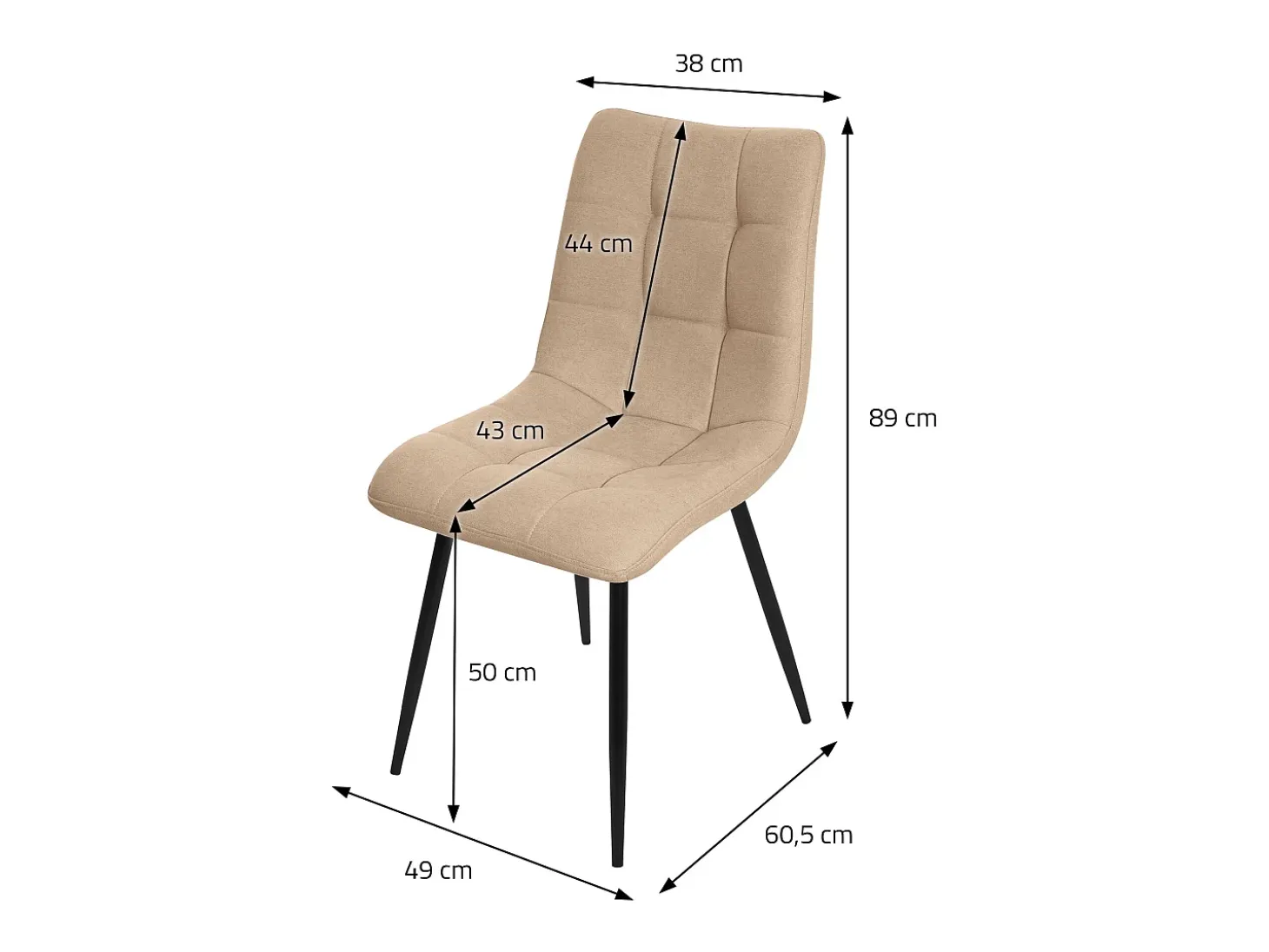 ML-Design Silla de comedor juego de 6 piezas marrón claro, Silla de salón con tapicería de tela