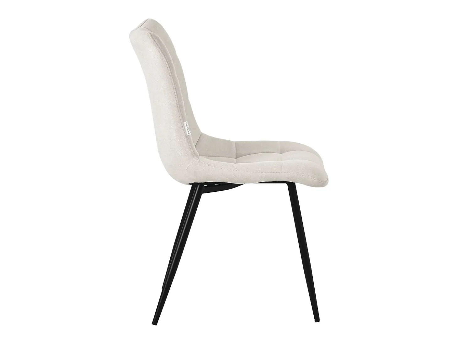 ML-Design Silla de comedor juego de 4 piezas Beige, Silla de salón con tapicería de tela y patas de metal negro
