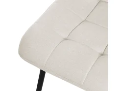 ML-Design Silla de comedor juego de 4 piezas Beige, Silla de salón con tapicería de tela y patas de metal negro