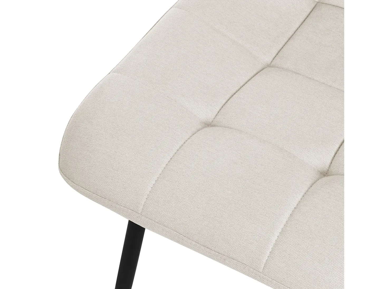 ML-Design Silla de comedor juego de 4 piezas Beige, Silla de salón con tapicería de tela y patas de metal negro