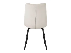ML-Design Silla de comedor juego de 4 piezas Beige, Silla de salón con tapicería de tela y patas de metal negro