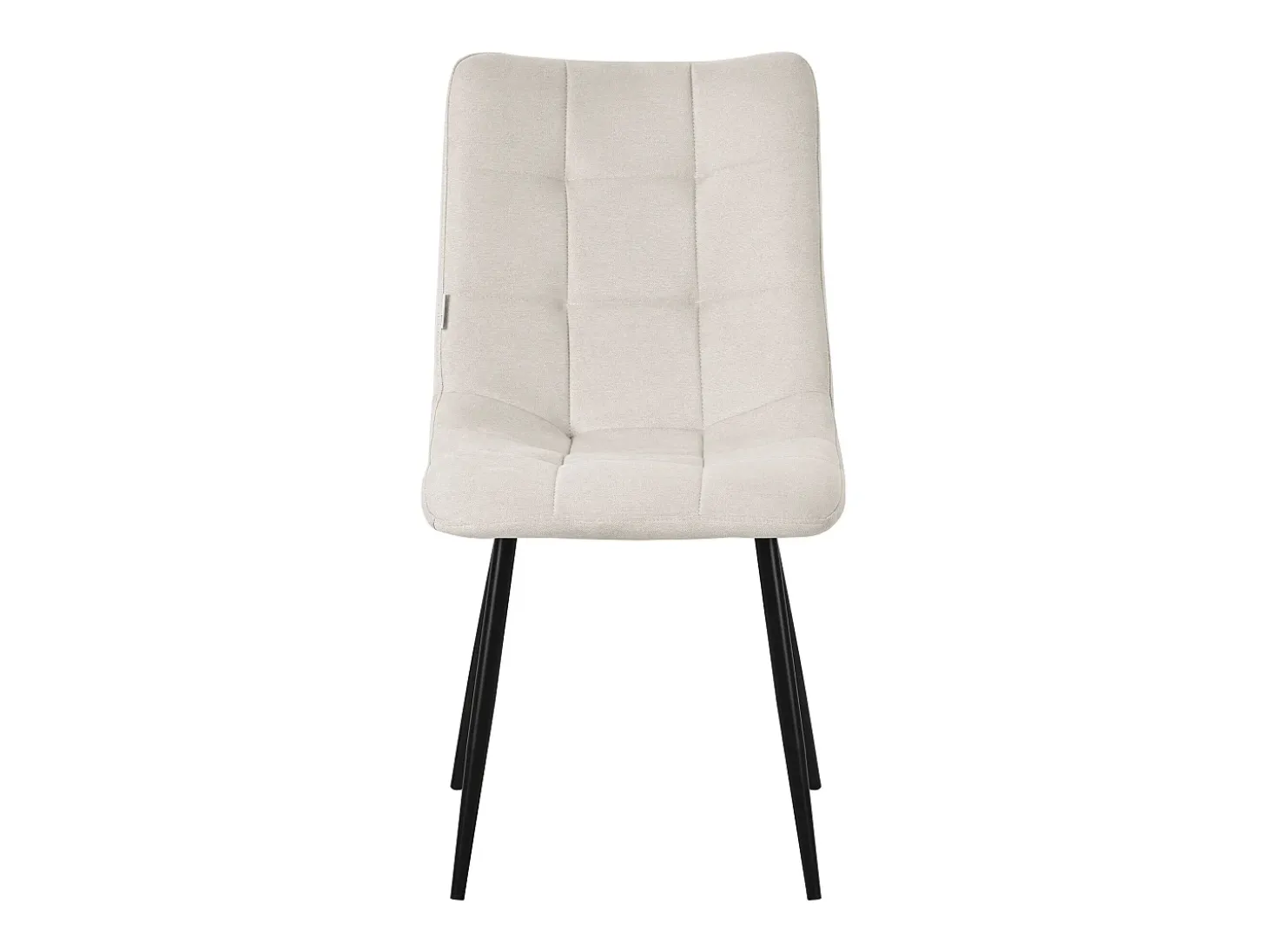 ML-Design Silla de comedor juego de 4 piezas Beige, Silla de salón con tapicería de tela y patas de metal negro
