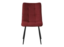 ML-Design Silla de comedor juego de 2 piezas rojo, Silla de salón con tapicería de tela y patas de metal negro
