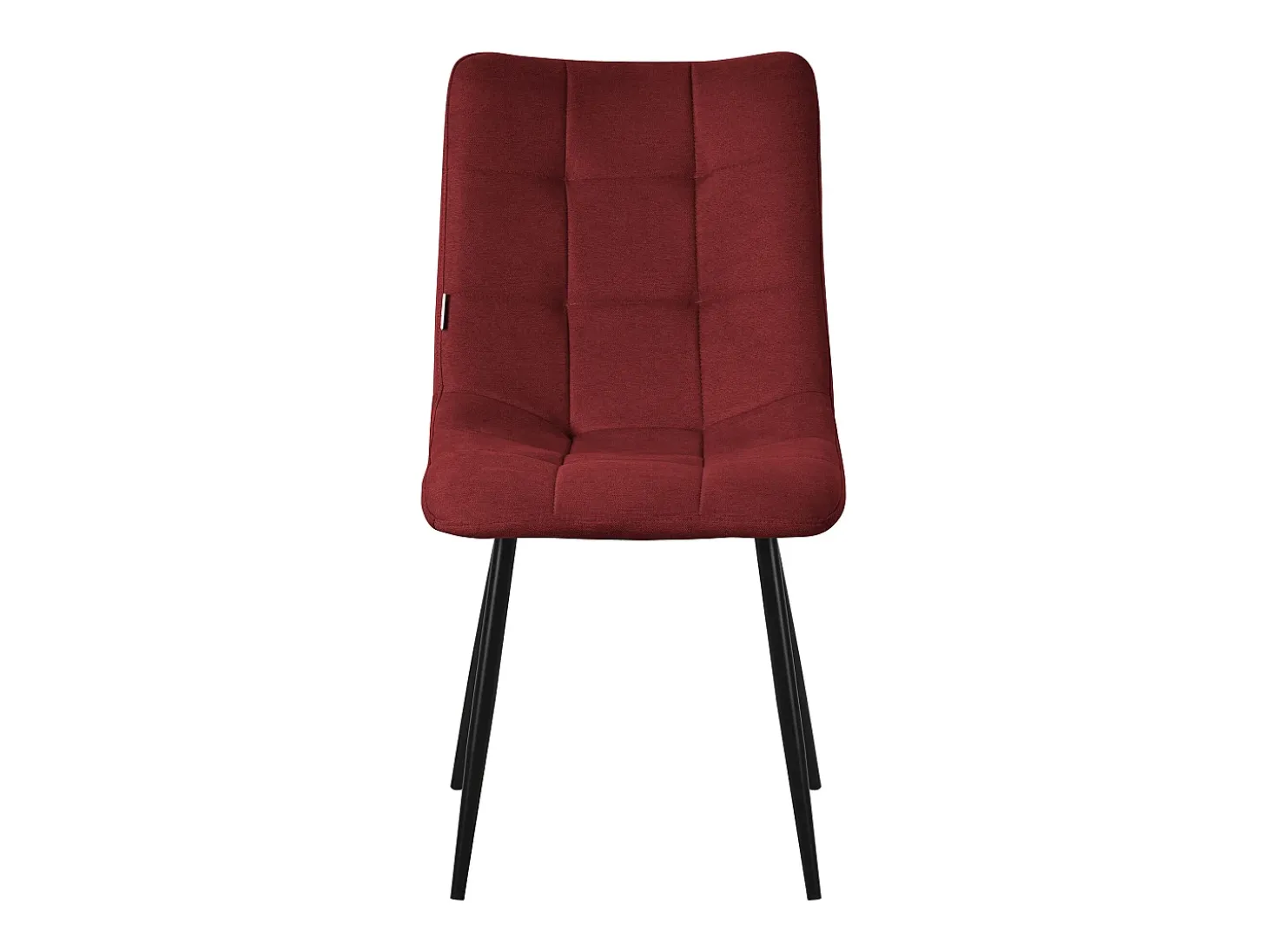 ML-Design Silla de comedor juego de 2 piezas rojo, Silla de salón con tapicería de tela y patas de metal negro