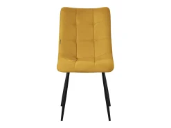 ML-Design Silla de comedor 4 piezas amarillo mostaza, Silla de salón con tapicería de tela y patas de metal negro